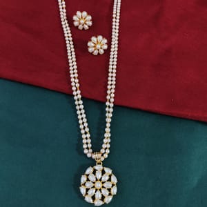 Pearl Pendant Set- Floral Design Pendant Fancy Set