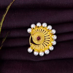 Karwari Nath- Golden Karwari Nath Pearls Stimulated
