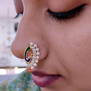 Peacock Nath- Small Peacock Designer Nath