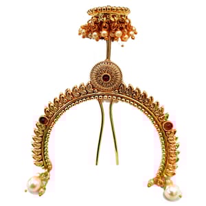 Pearl Decorated Hair Bun Pins/Khopa In Circular Shape