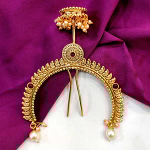 Pearl Decorated Hair Bun Pins/Khopa In Circular Shape