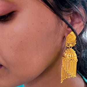 Golden Jhumki- Real Gold Resembelling Jhumki Traditional Designer