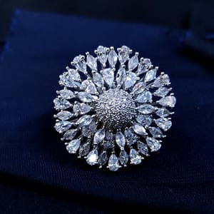 American Diamond Finger Ring Heavy Designer