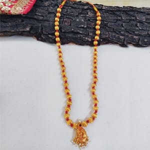 Long Thushi Matte Finish Peacock Pendant