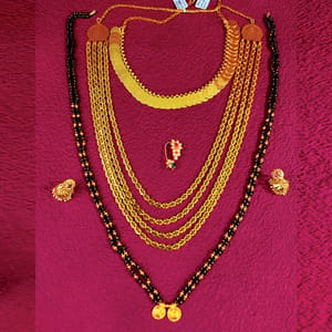 Gauri Jewellery Set- Traditional Golden Combo Set