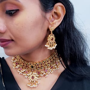 Guttapusalu Real Kemp Stone Choker Set