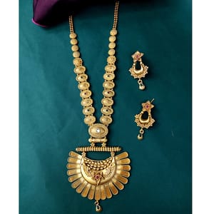 Long Necklace Unique Pendant Rajwadi Polish