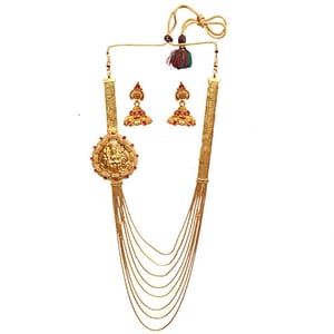 Necklace in 8 strand chain Laxmi Pendant_Hayagi