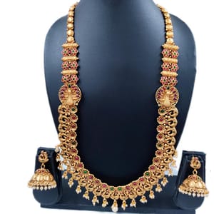 South Indian Bridal Long Necklace Kemp Stoned Online
