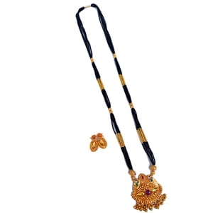 Geru Mangalsutra- Long Traditional Mangalsutra Geru Polish