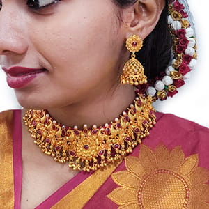 Marathi Bridal Choker Geru Polish Broad Designer
