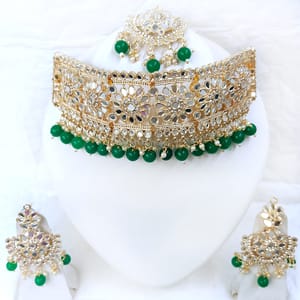 Fashionable Mirror Choker Stone Studded