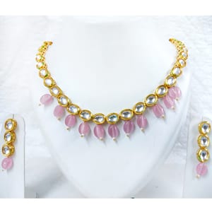 Single Line Kundan Necklace Delicate Design