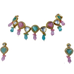 Meena Polki/Kundan Necklace With Beads