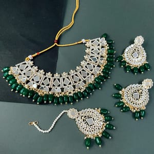 Heavy Mirror Necklace Set Handcrafted