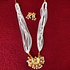 Short Moti Necklace Chandrakor Pendant