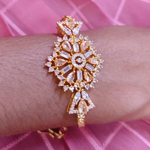 Delicate AD Bajuband Cum Bracelet 2 in 1