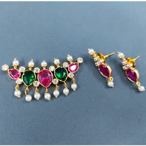 Tanmani Mangalsutra Pendant Set Green Stones