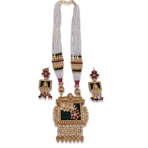 Rajwadi Pendant Set- Rajwadi Pearl Mala Pendant Set
