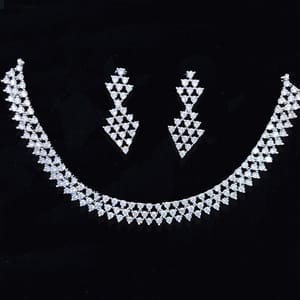 American Diamond Collar Necklace Set