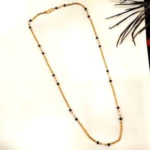 Golden Chain With Black Beads