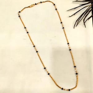 Golden Chain With Black Beads