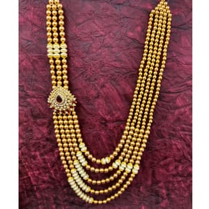 Necklace For Dulha/Groom In Golden Beads Online