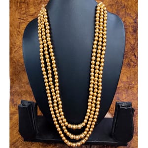 3 Layer Dulha Haar/Groom Haar Golden Beads