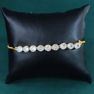 Stone Bracelet- White Stone Studded Chain Bracelet