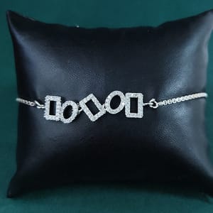 Rhodium Chain Bracelet Fancy Designer
