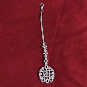 White AD Stone Bindi Silver Rhodium Finish