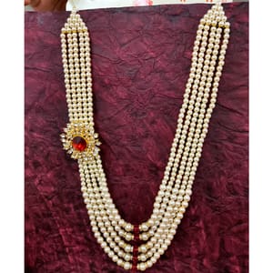 Groom/Dulha Haar Stone Pendant Pearl Necklace