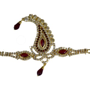 Dulha Kalangi Petals Design in Maroon Colour With White Stones