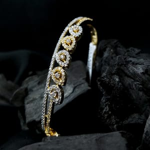 Golden Designer Bracelet American Diamond