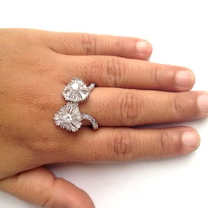 Sterling Rhodium Silver Finger Ring