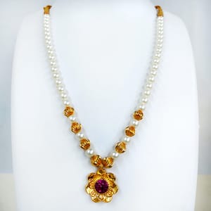 Pearl Thushi- Single Line Pearl Necklace