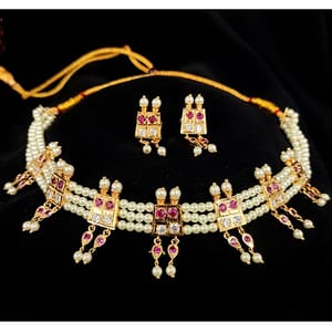 Maharashtrian Pearl Choker 7 Peti Traditional Design