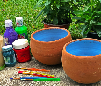 painted garden pots